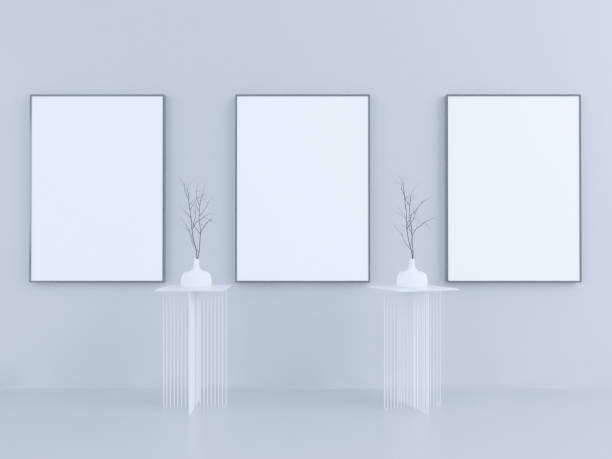 istock Poster layout, template template on white and black background, ready for your design, 3D illustration. 950393218
