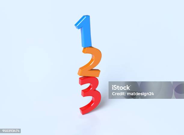 One Two Three 3d Progress Steps Stock Photo - Download Image Now - Three Objects, Three Animals, Steps