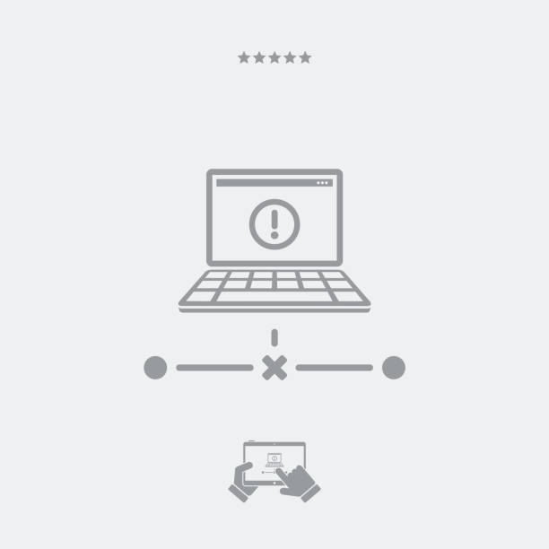 Error on computer network icon Flat and isolated vector eps illustration icon with minimal and modern design connection interrupted stock illustrations