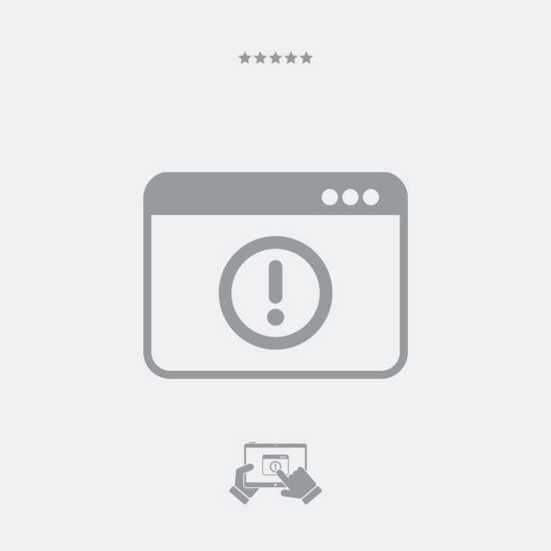 Application window error alert Flat and isolated vector eps illustration icon with minimal and modern design connection interrupted stock illustrations