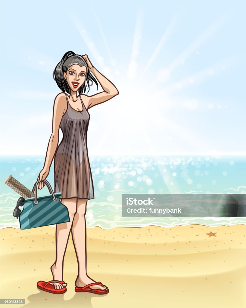 nature beach holiday drawing of vector nature beach holiday.This file was recorded with adobe illustrator cs4 transparent.EPS10 format. Adult stock vector
