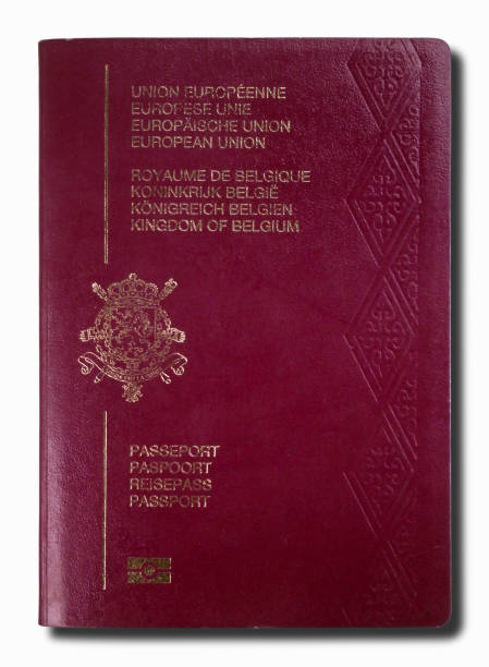 Belgian passport isolated on a white background Close-up on a Belgian passport isolated on a white background. belgian culture photos stock pictures, royalty-free photos & images