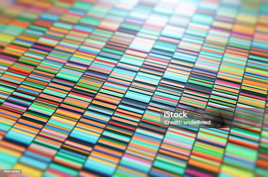3D Illustration of a method of colored DNA sequencing. CRISPR Stock Photo