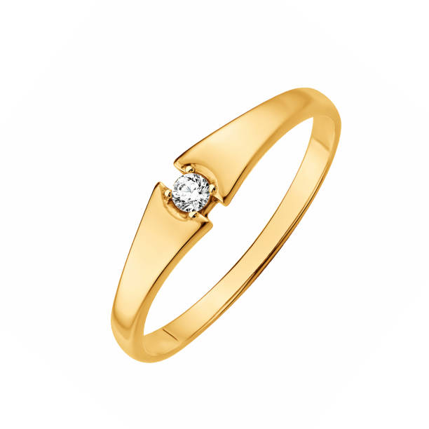 istock Ring of gold with diamonds (on white background) 950416660
