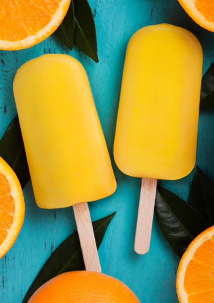istock Fresh organic fruit orange ice cream with leaves 950416840