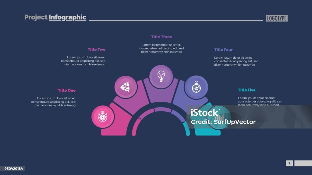 Process Chart With Five Elements Slide Stock Illustration - Download ...