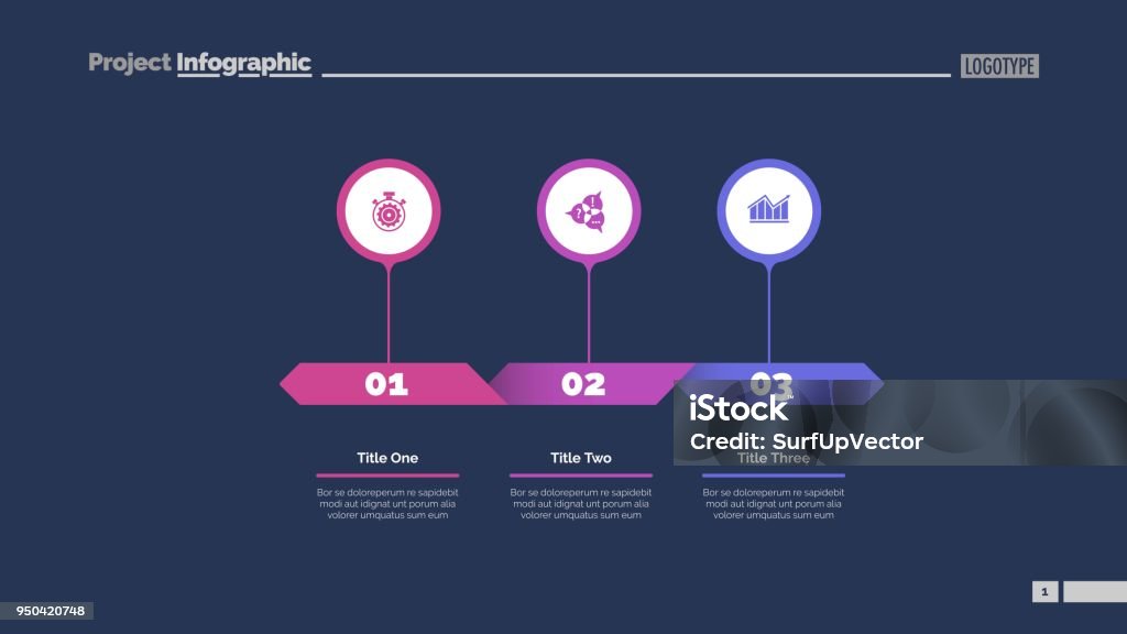 Three Options Slide Ui Three Options Slide Template Stock Illustration - Download Image Now ...
