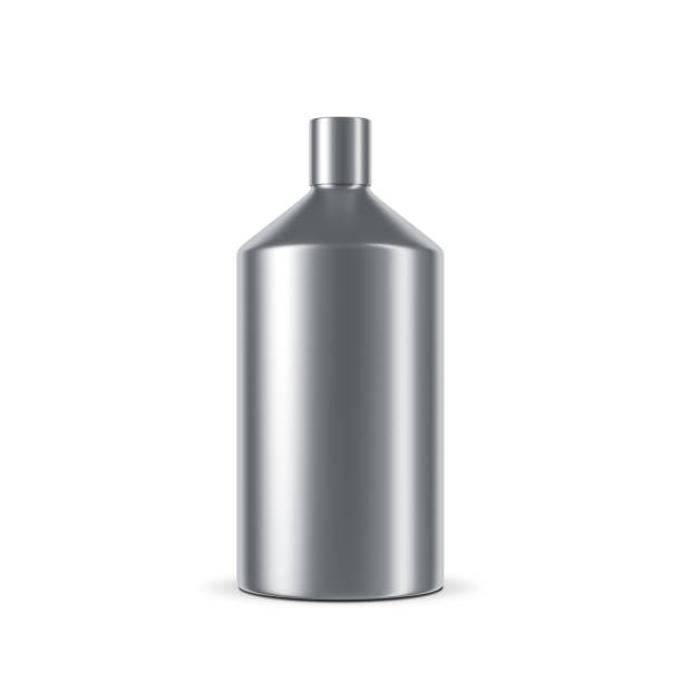 istock Metal steel bottle Mockup isolated on white 950429678