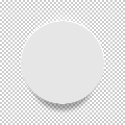White box. Circle mock up model 3D top view with shadow.