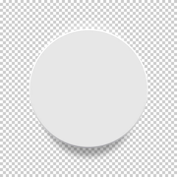 White box. Circle mock up model 3D top view with shadow. Vector illustration. White box. Circle mock up model 3D top view with shadow. cylinder stock illustrations