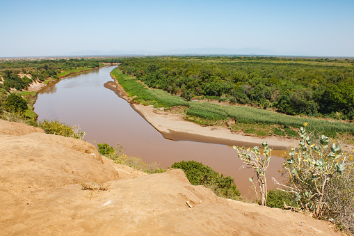 Omo river in Omo Valley, Omorate, Ethiopia