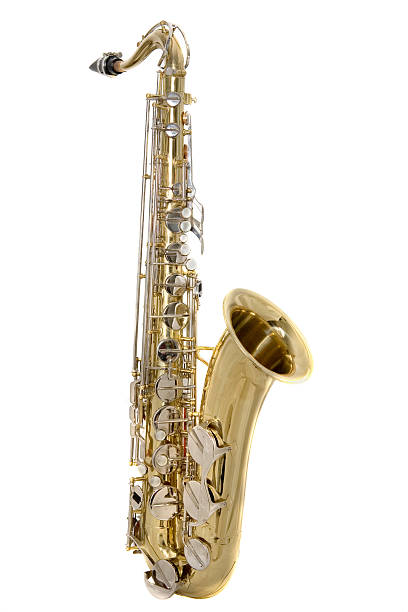 istock A golden tenor saxophone on a white background 95044390