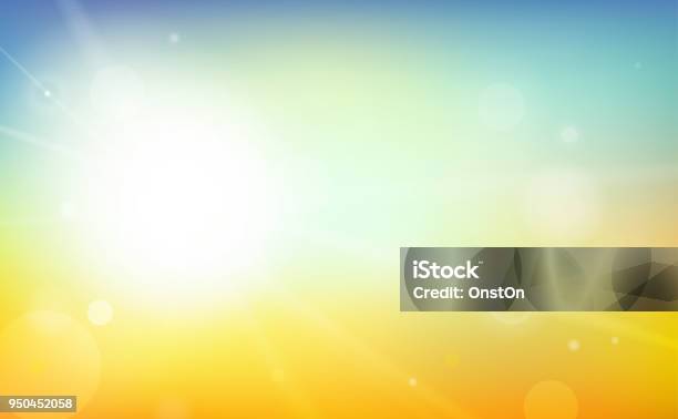 Colorful Summer Background Vector Illustration Stock Illustration - Download Image Now - Backgrounds, Summer, Sky