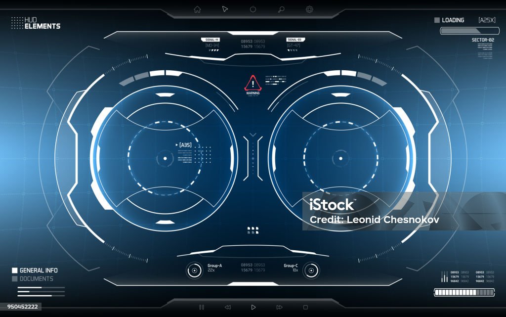 Futuristic Scifi Technology Hud Screen Stock Illustration - Download ...