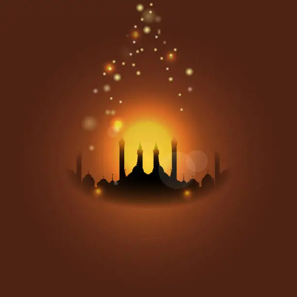 Vector illustration of Al-Isra or Leyletul Gadr background. Translation of Al-Isra and leyletul gadr is Glorious and mysterious night.