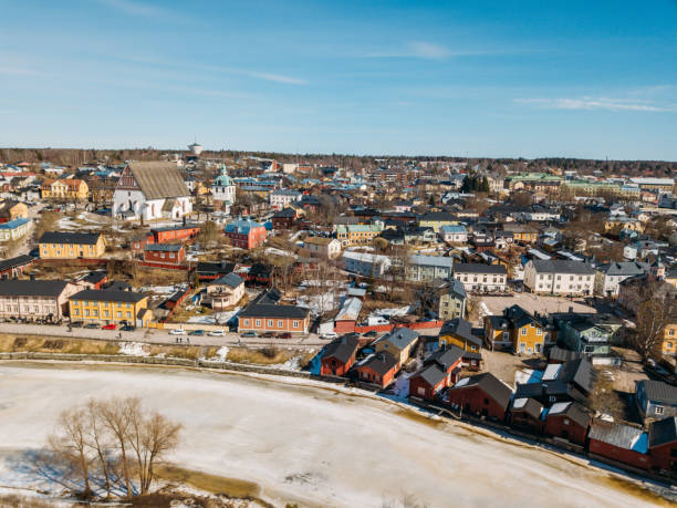 Porvoo at sunset in spring time