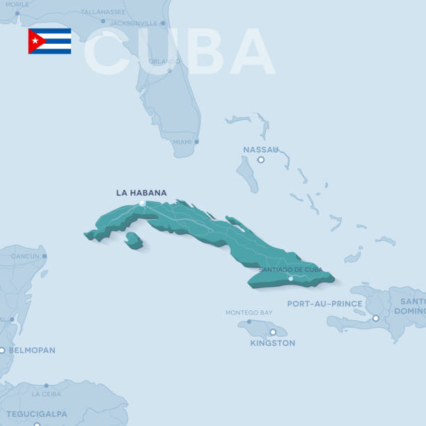 istock Verctor Map of cities and roads in Cuba. 950465476