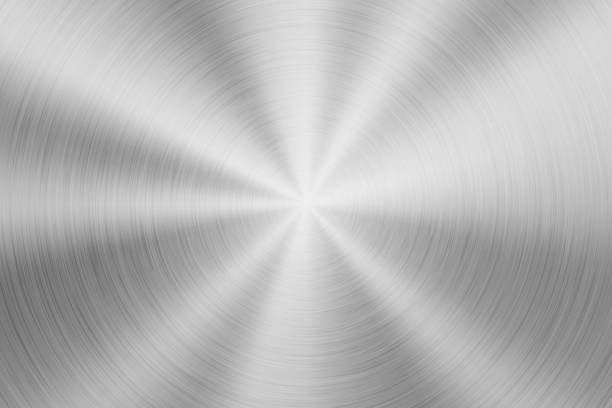 Metal Technology Background Metal abstract technology background with circular polished, brushed concentric texture, chrome, silver, steel, aluminum for design concepts, wallpapers, web and prints. Vector illustration. abstract aluminum backgrounds close up stock illustrations