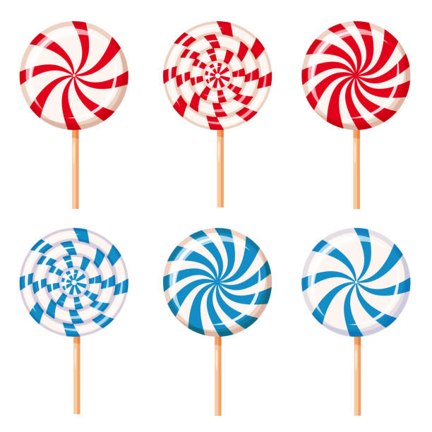 Set Striped Peppermint Candies Caramel Vector Cartoon Style Isolated Stock  Illustration - Download Image Now - iStock