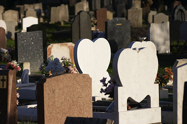 istock Heart of stone gravestone (blank) 95047009