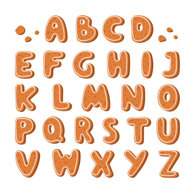 istock Gingerbread cookies alphabet holidays ginger cookie font text food biscuit xmas letter vector illustration 950478214
