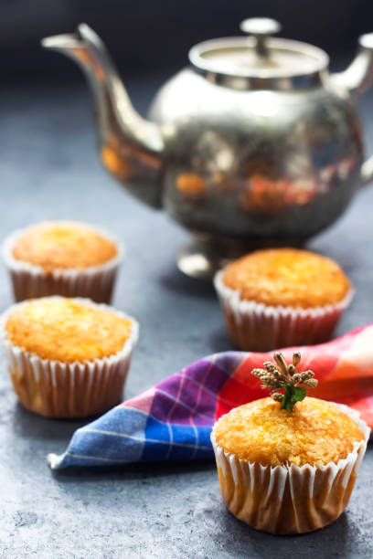 istock delicious homemade arabic sugar muffins and silver teapot 950482016