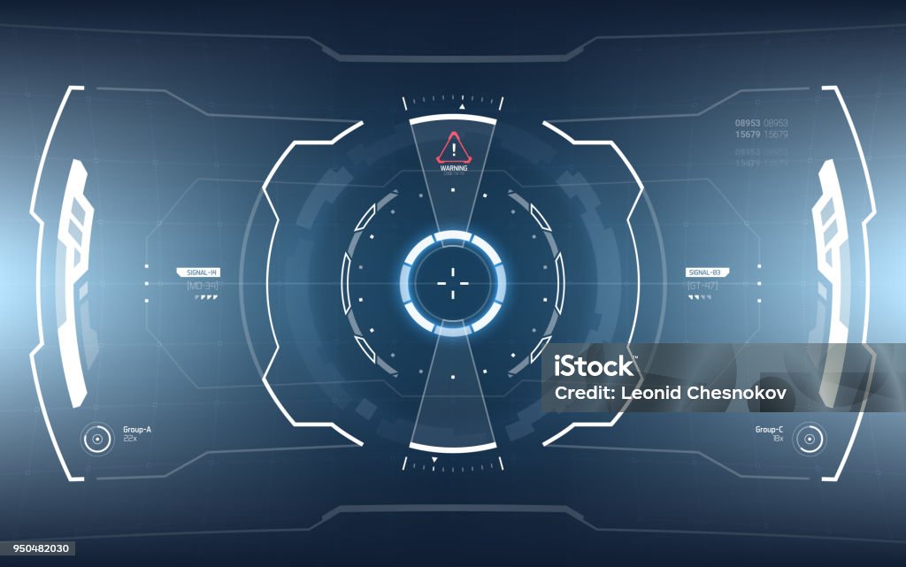 Futuristic Scifi Technology Hud Screen Stock Illustration - Download ...