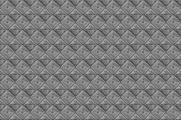 rhombic monochrome background mini honeycomb pattern with iron rivets endless row