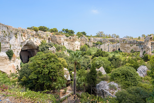 Latomia of Paradise in Neapolis Archaeological Park in Syracuse, Sicily, Italy