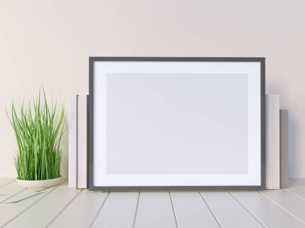 istock Mock up, hipster background, 3d illustration poster,  render,  rendering,  retro,  room,  style,  table,  template,  up,  wall 950502970