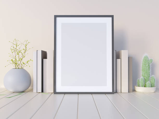 istock Mock up, hipster background, 3d illustration poster,  render,  rendering,  retro,  room,  style,  table,  template,  up,  wall 950503000