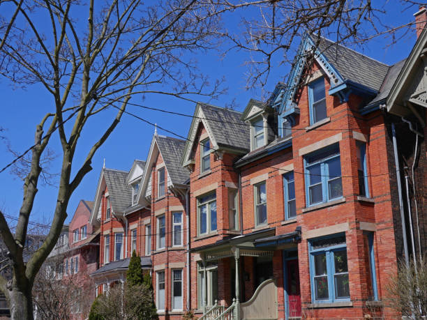 istock Victorian row houses with gables 950506918