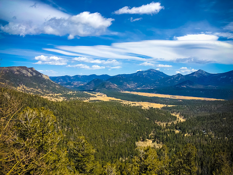 The dry area view of Rocky Mountains Colorado