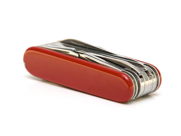 Swiss multipurpose knife on a white background