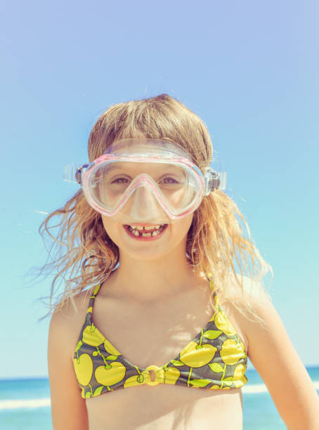 istock Snorkel Mask and the Girl 950523314
