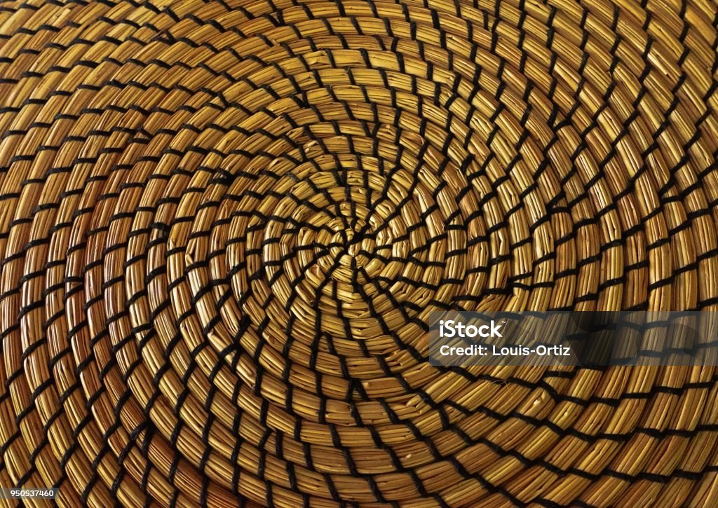 Another Circular Weaved Place mat Close on Another Circular Weaved Place mat Abstract Stock Photo