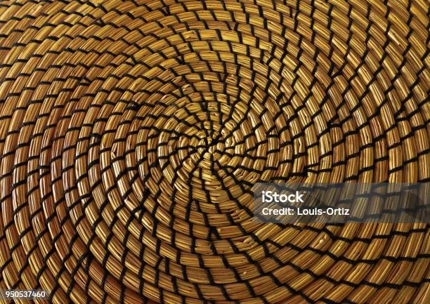 Another Circular Weaved Place Mat Stock Photo - Download Image Now - Abstract, Art, Brown