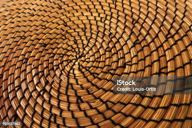 Circular Weaved Place Mat Stock Photo - Download Image Now - Abstract, Art, Brown