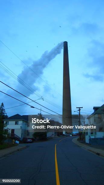 Workingclass District At The Foot Of The Chimney Stock Photo - Download Image Now - Sudbury - Canada, City, Ontario - Canada