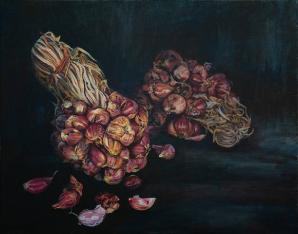 istock Acrylic painting of red shallot 950553404