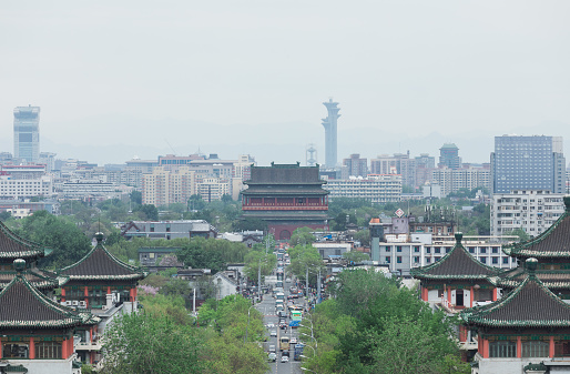 Beijing's Central Line view in the jingshan park