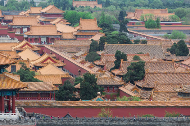 istock High angle close-up view of Beijing Forbidden City 950554838