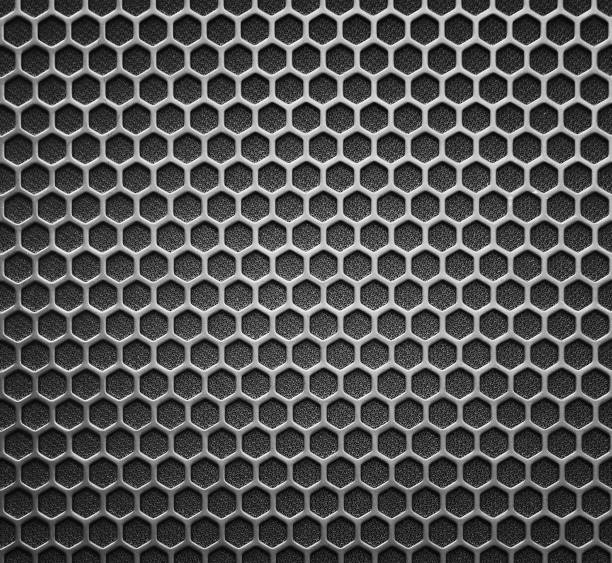istock Abstract Steel or Metal Textured Pattern with Hexagonal Cells 950555374