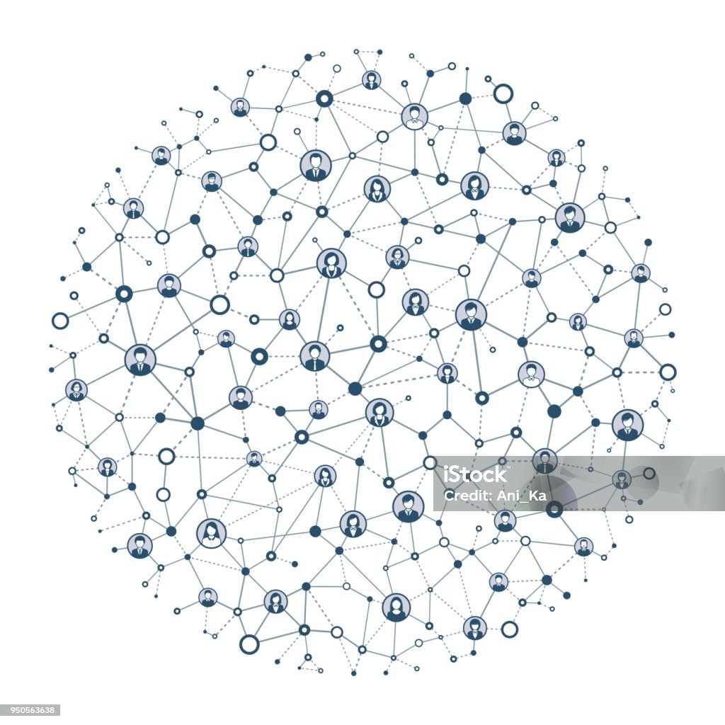 Abstract Network Stock Illustration - Download Image Now - People ...