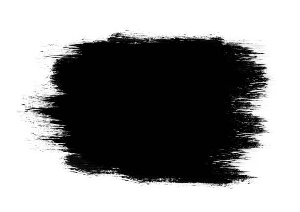 istock Black water color patches graphic brush strokes design effect element for background 950564202