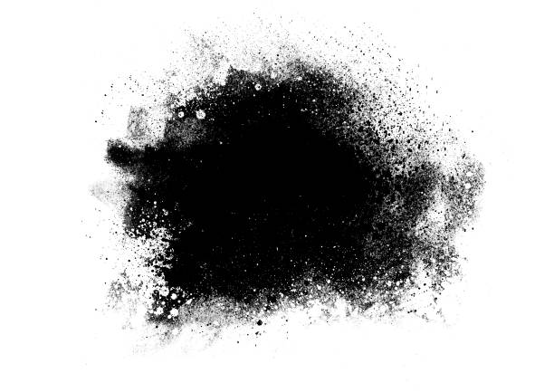 istock Black water color patches graphic brush strokes design effect element for background 950564216