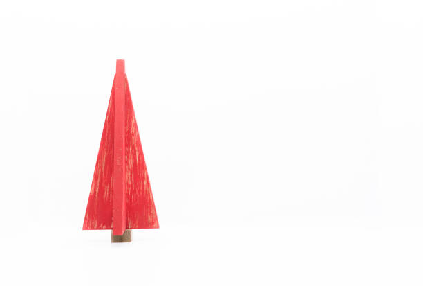 istock Simple Red Wooden Christmas Tree Decoration 950564556