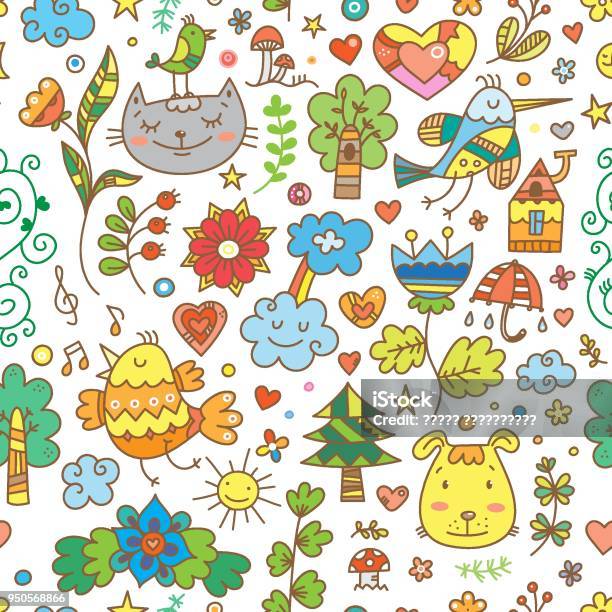 Spring Pattern Stock Illustration - Download Image Now - Animal, Animal Body Part, Animal Markings