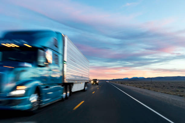 istock Sunset on the Long Haul Highway 950568992