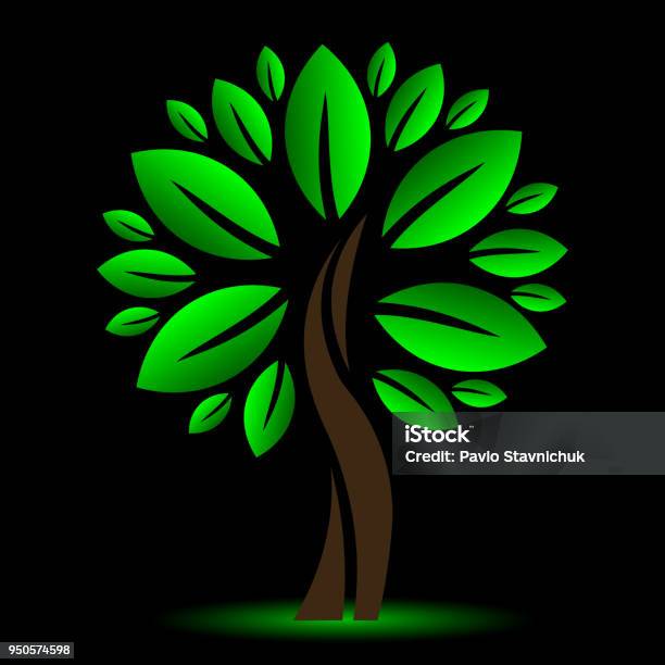 Leafy Tree Eco Sign For Stock Stock Illustration - Download Image Now - Agreement, Arm, Assistance